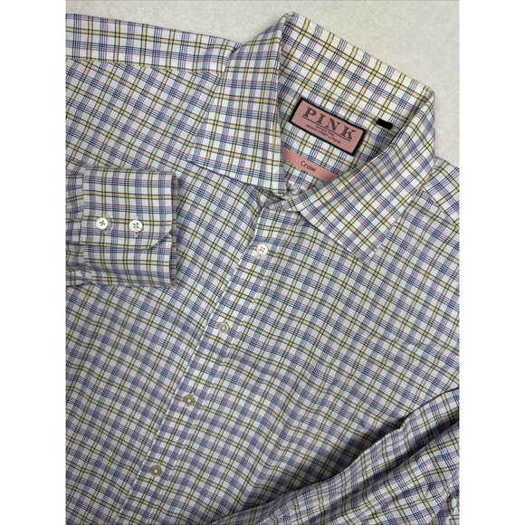 Thomas Pink Other - Thomas Pink Cruise Shirt Men XL 17 43cm Multicolor Plaid 100% Cotton PAW14